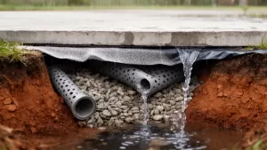 drenaż pod płytą fundamentową